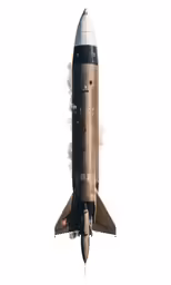 the back end of an old - style, rocket like object