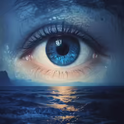 a very close up photo of a blue eye
