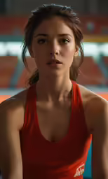 a pretty young woman sitting on top of a wooden bench