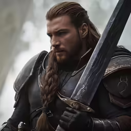 a man with long hair wearing a braid
