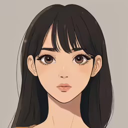 a very pretty anime girl with brown eyes