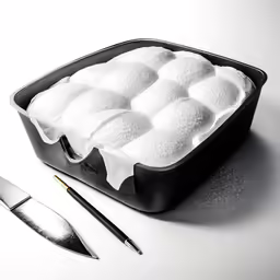 the white dessert has been served with two fork