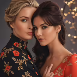 two beautiful young women posing for the camera