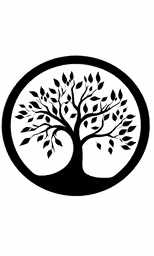 an abstract tree in the center of a circle