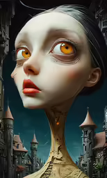 digital fantasy illustration with yellow eyes