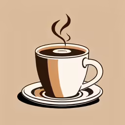 a coffee cup on a plate with smoke coming out of it