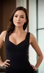 an image of a woman in a black dress