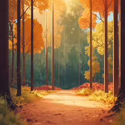trees and plants in an area with many hanging beds,there is a path going through the woods