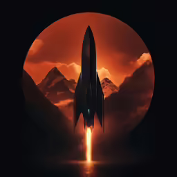 a jet flies through the sky at sunset