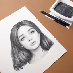 a piece of paper that has a drawing of a woman on it