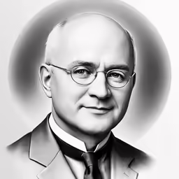 a black and white photo of a man in a suit