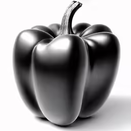 a black and white photo of three bell peppers