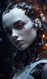 an image of the beautiful woman with futuristic hair