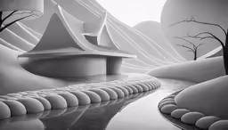 an artistic, black and white photo of a landscape
