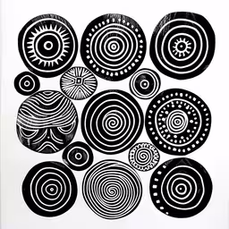 a black and white drawing of some different shapes,a black and white drawing of different swirls