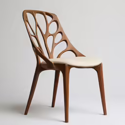 the chair has an abstractly designed design on it