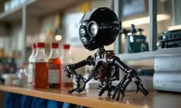 a robot with many arms sitting on a table