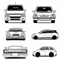 cars silhouettes set on white background stock photo - 12170237,four different cars in black and white on a white background