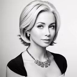 a woman with a black dress posing for a photo