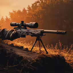 a rifle with a scope on top is shown