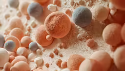 multiple colored pebbles are scattered on the white surface