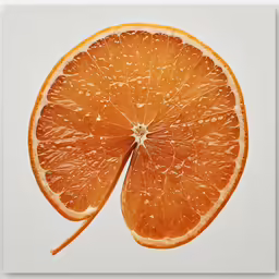 a close up view of an orange cut in half