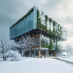 a building that has a bunch of plants growing inside it