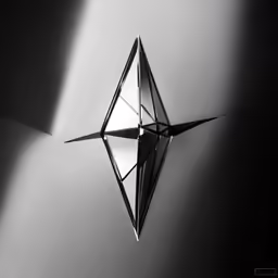 the front and side of an origami kite hanging from a wall