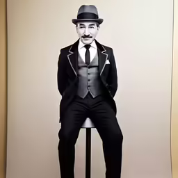 man in suit with hat and cane posing for photo