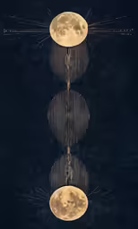 the moon in the sky, showing the size of the structure