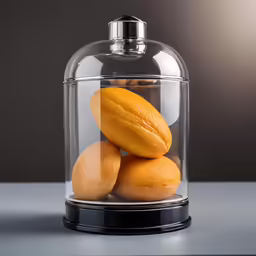 three cookies in the clear jar on the table