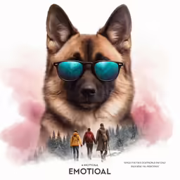 the film emotial features a dog wearing sunglasses