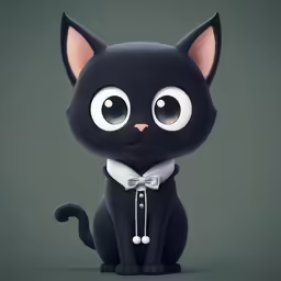 a very cute black cat sitting next to an empty cup