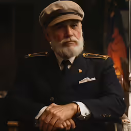 a man in military clothing is looking out the window