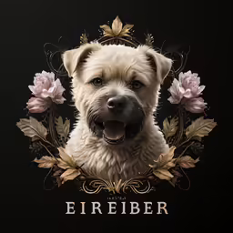 there is a white dog that is wearing a crown
