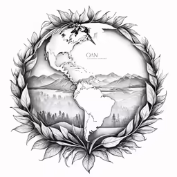 the earth in the center is surrounded by leaves