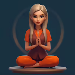 a girl sitting on a floor in a lotus position