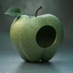 an apple is shaped like a hollow