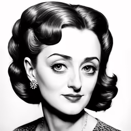 a vintage woman wearing necklace and earrings with a smile