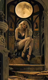 a girl sitting on stairs talking on her phone