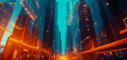 an animation image of some large skyscrapers