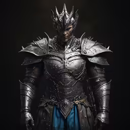 a knight with a sword is wearing armor