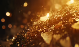 several pieces of yellow material scattered on the ground