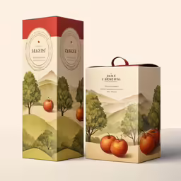 a box for wine with oranges on the box