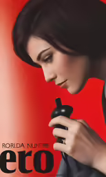 the advertisement for a lipstick company in red and white
