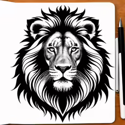 this lion drawing is great for adults and children