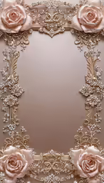 a rose framed in gold with an intricately decorated frame