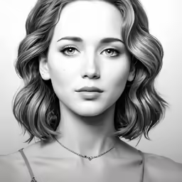 a drawing of a woman in grey