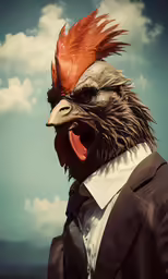 the animal is a man with red hair