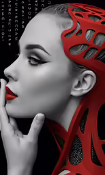 an ad for a beauty company featuring a woman with long, wavy hair